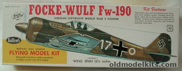 Guillows 1/32 Focke-Wulf FW-190 - 16 Inch Wingspan Flying Aircraft, 502 plastic model kit